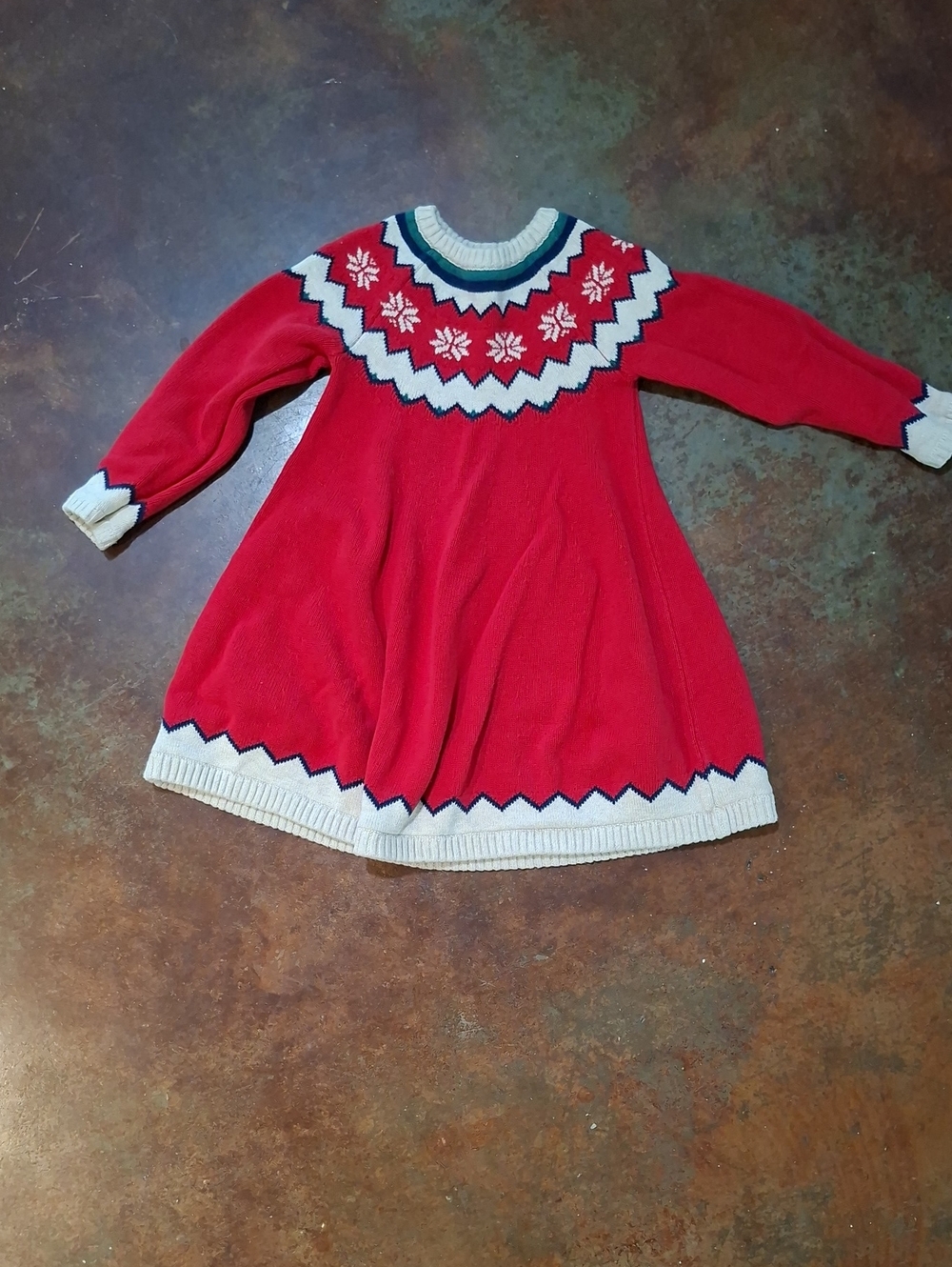 Hanna Andersson Red Fair Isle Knit Dress